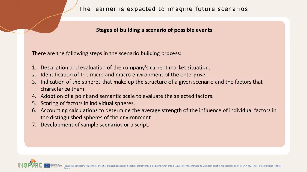 the learner is expected to imagine future 6