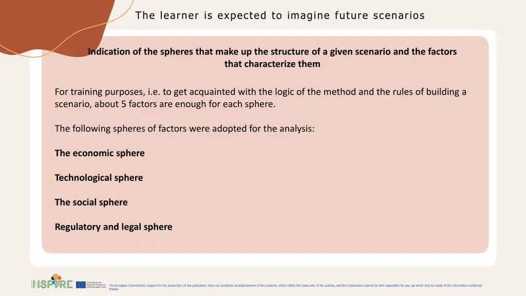the learner is expected to imagine future 8