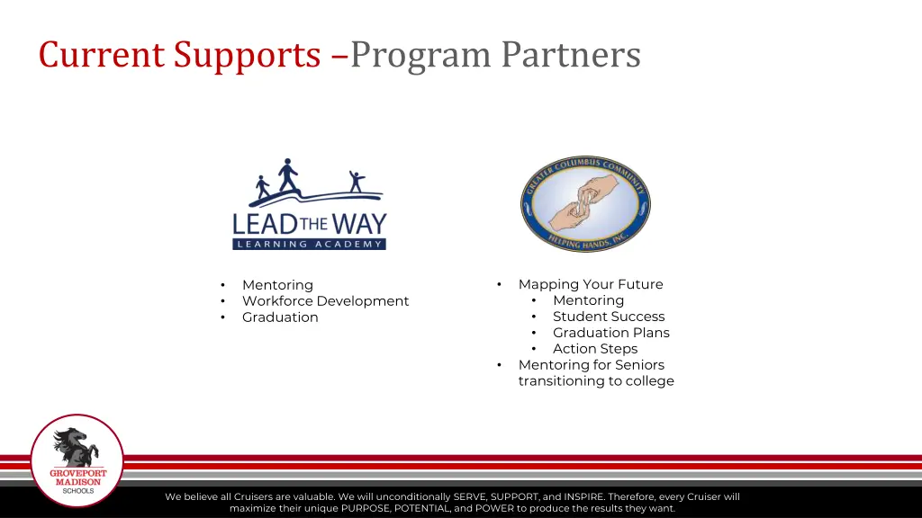 current supports program partners