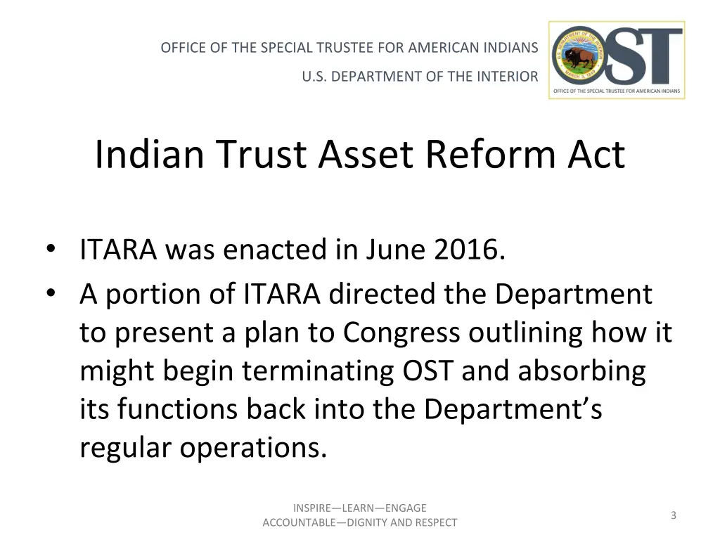 office of the special trustee for american indians 1