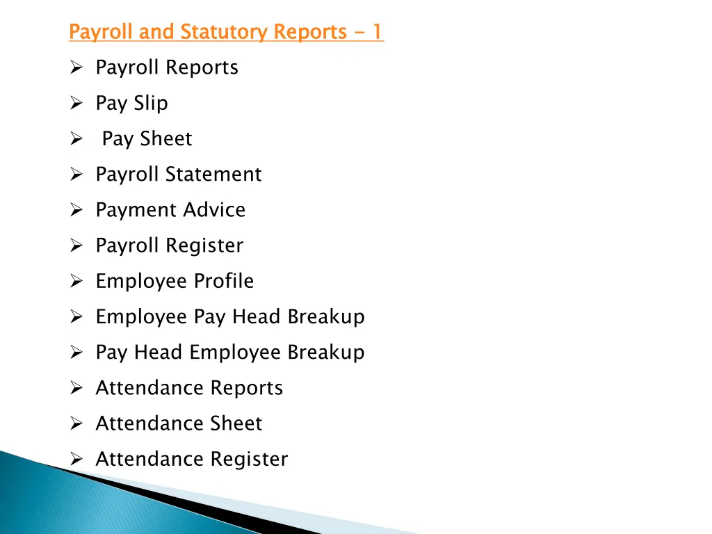 payroll payroll reports pay slip pay sheet