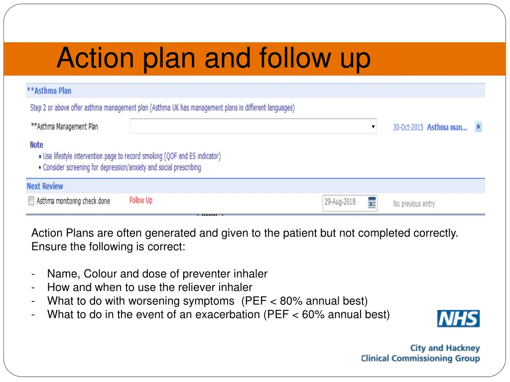 action plan and follow up