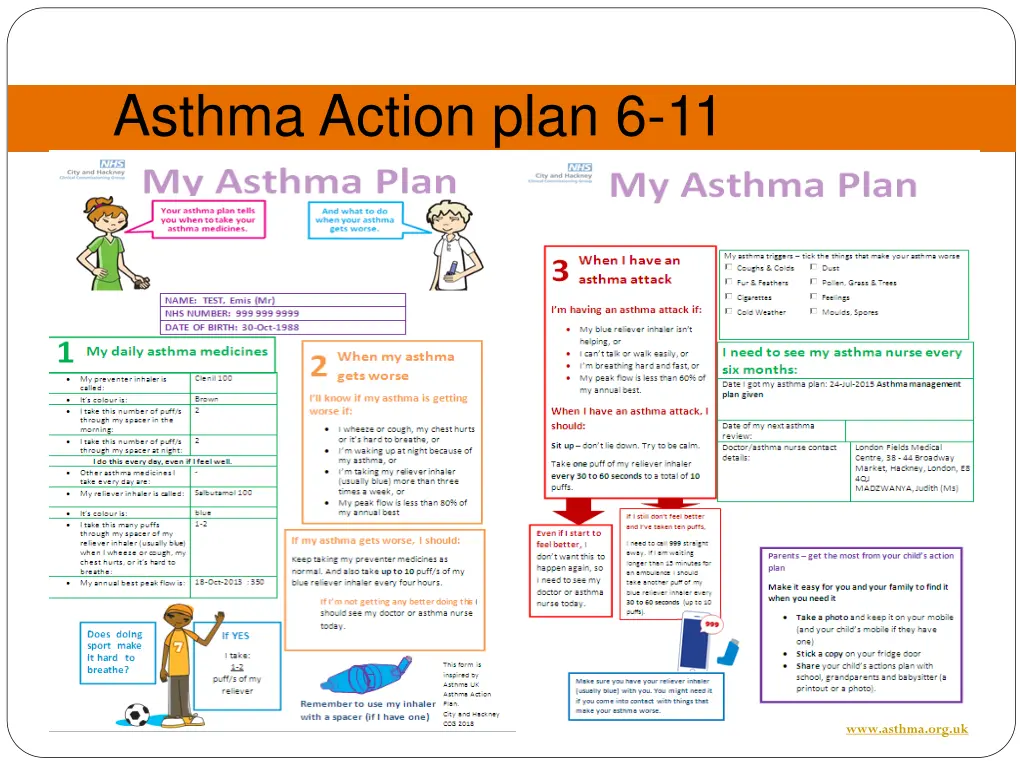 asthma action plan 6 11