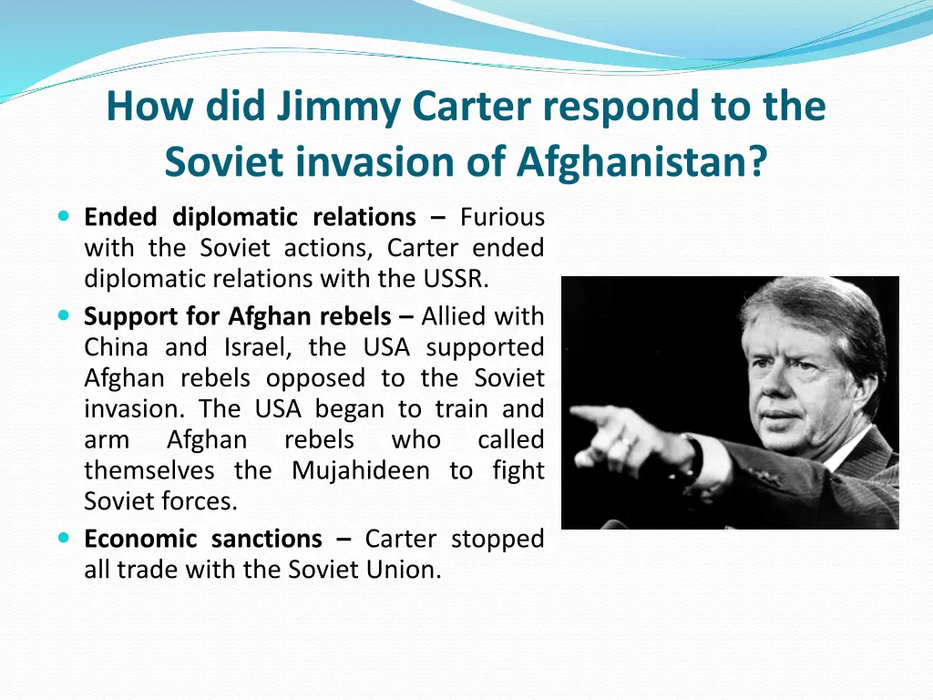 how did jimmy carter respond to the soviet