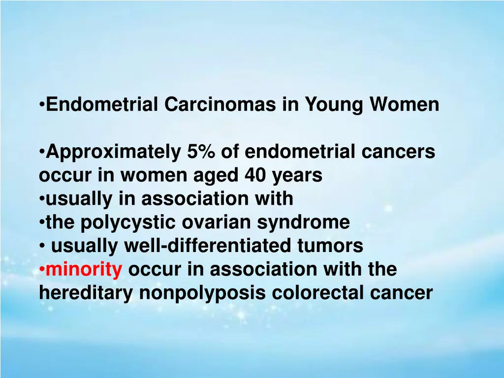 endometrial carcinomas in young women