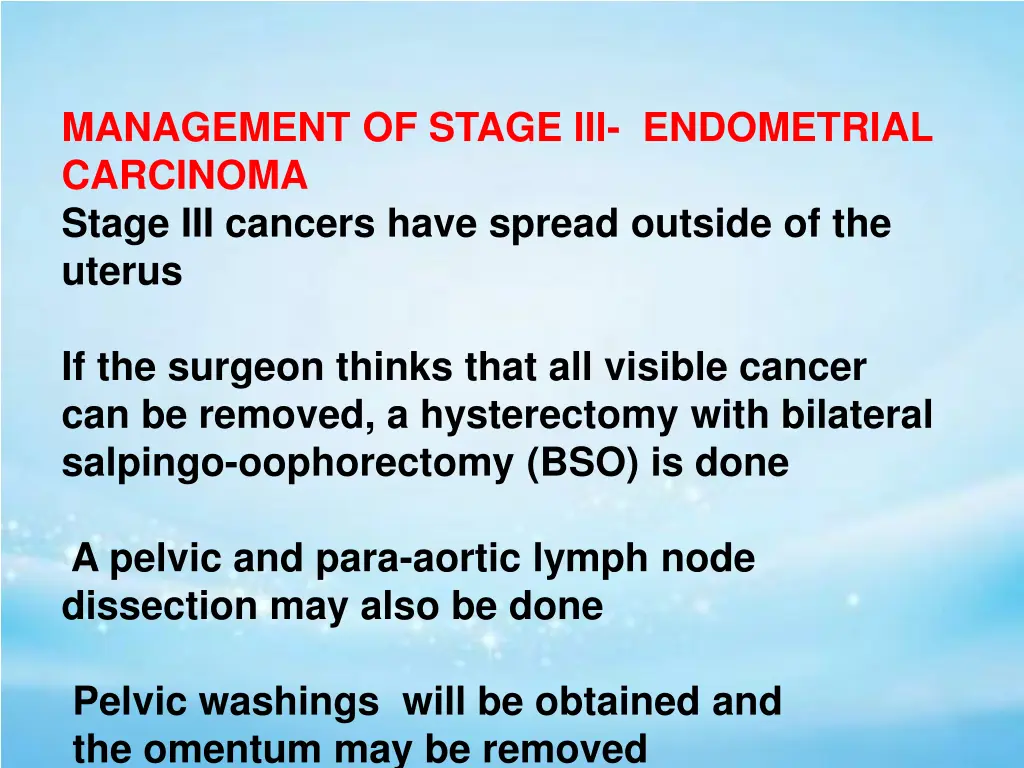 management of stage iii endometrial carcinoma