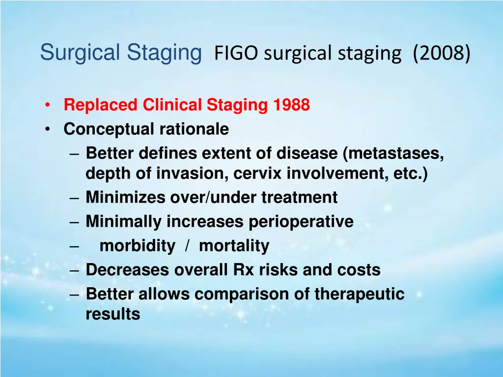 surgical staging figo surgical staging 2008