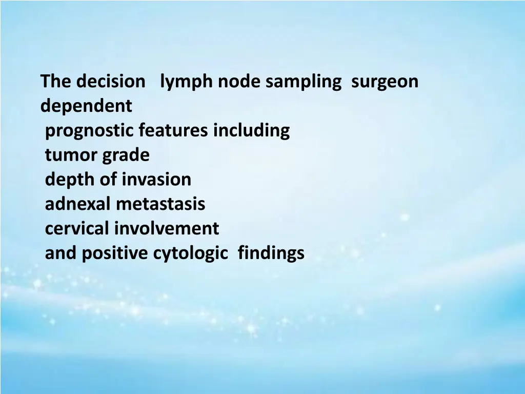 the decision lymph node sampling surgeon