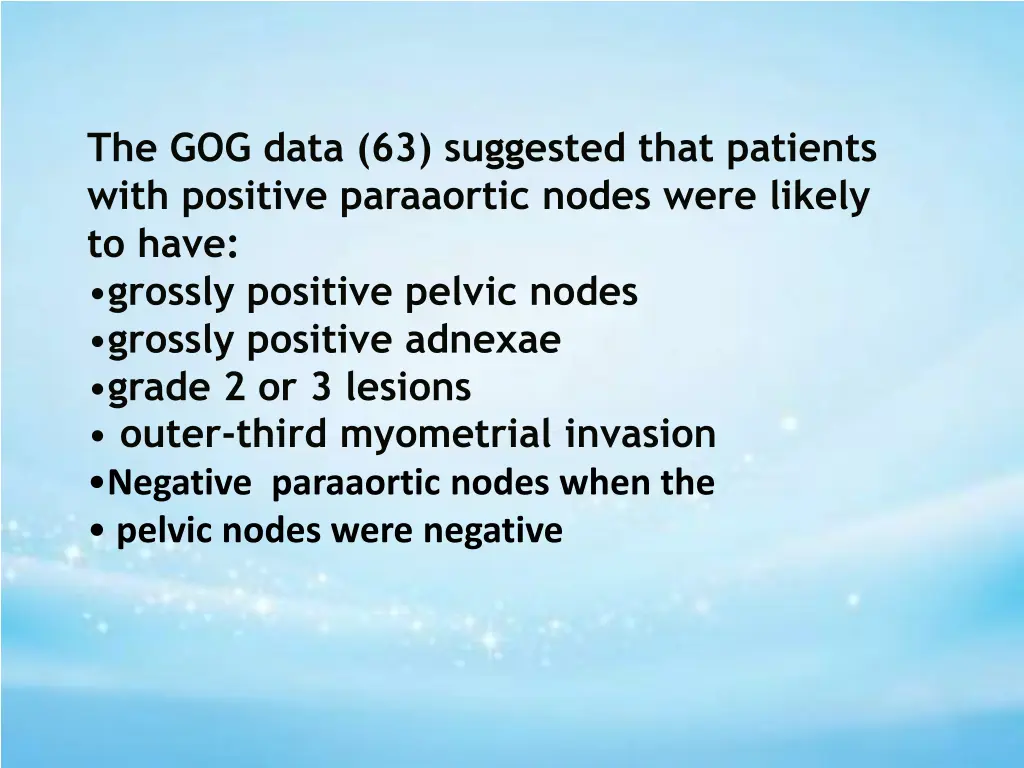 the gog data 63 suggested that patients with