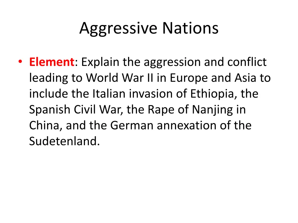 aggressive nations