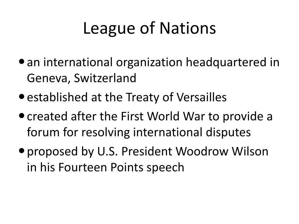 league of nations