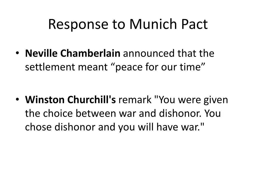 response to munich pact