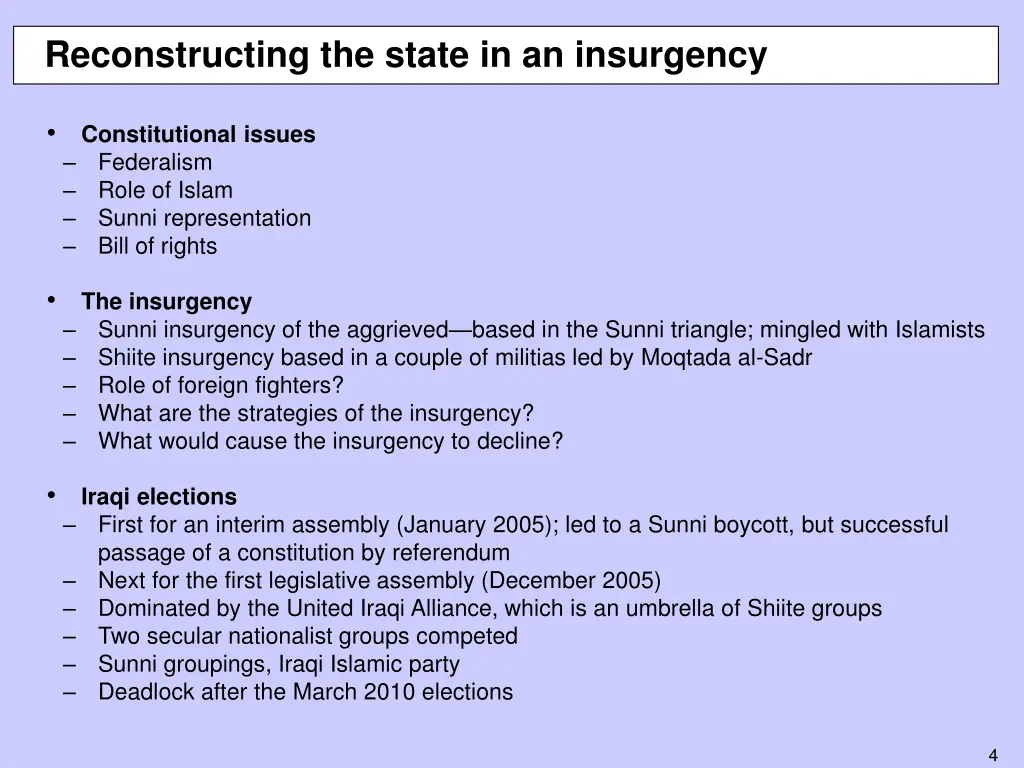 reconstructing the state in an insurgency