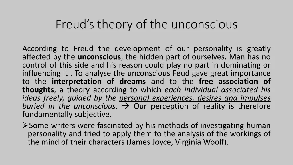 freud s theory of the unconscious