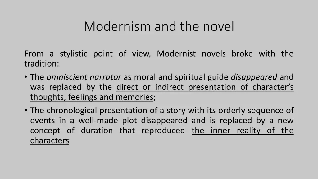 modernism and the novel