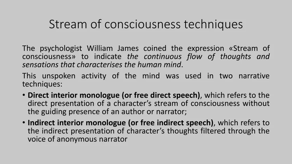 stream of consciousness techniques