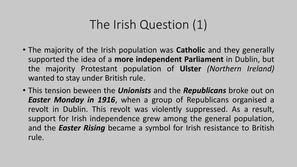 the irish question 1