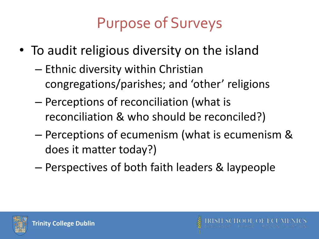 purpose of surveys