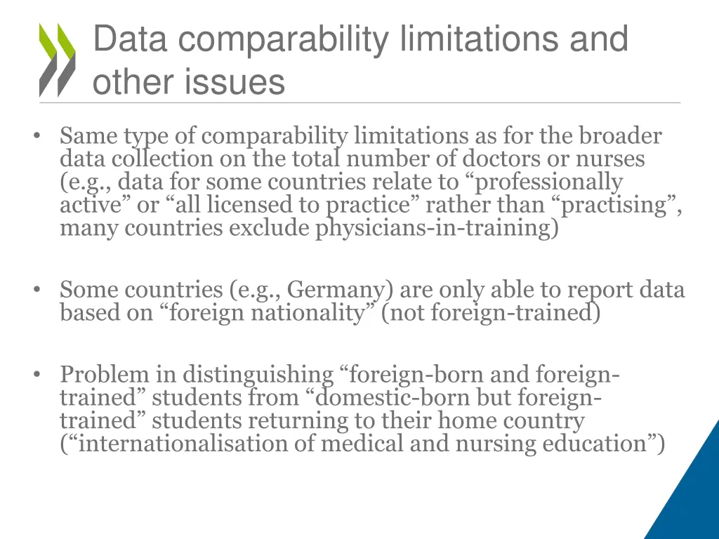 data comparability limitations and other issues