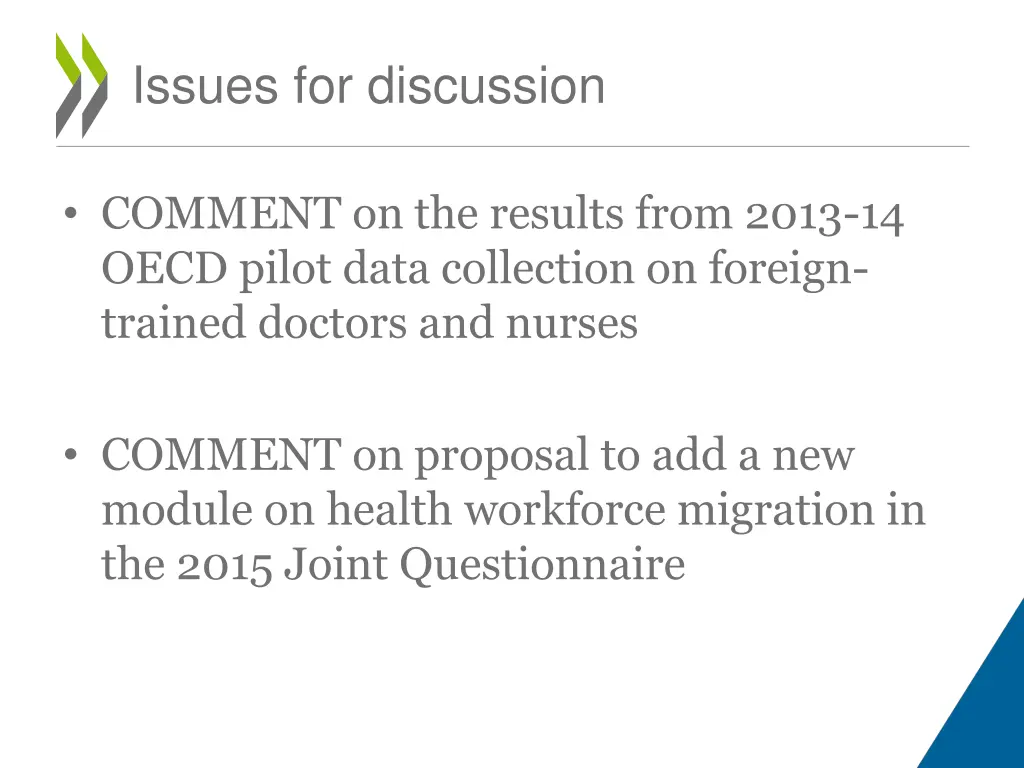 issues for discussion