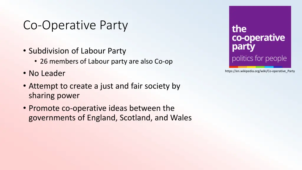 co operative party