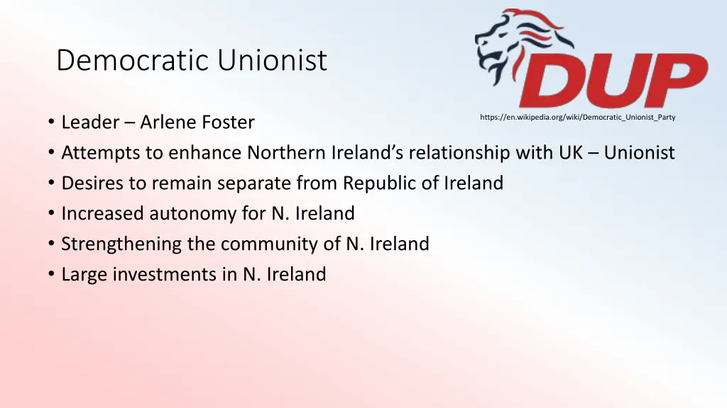 democratic unionist