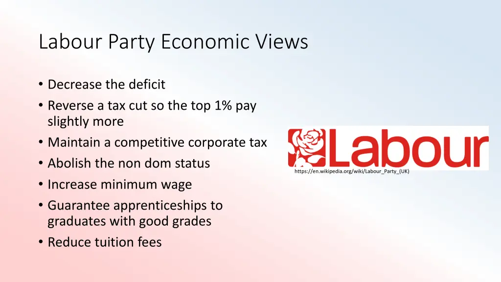 labour party economic views