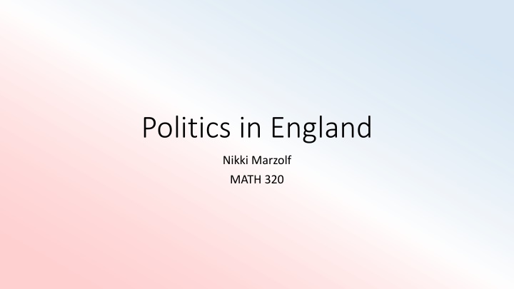 politics in england