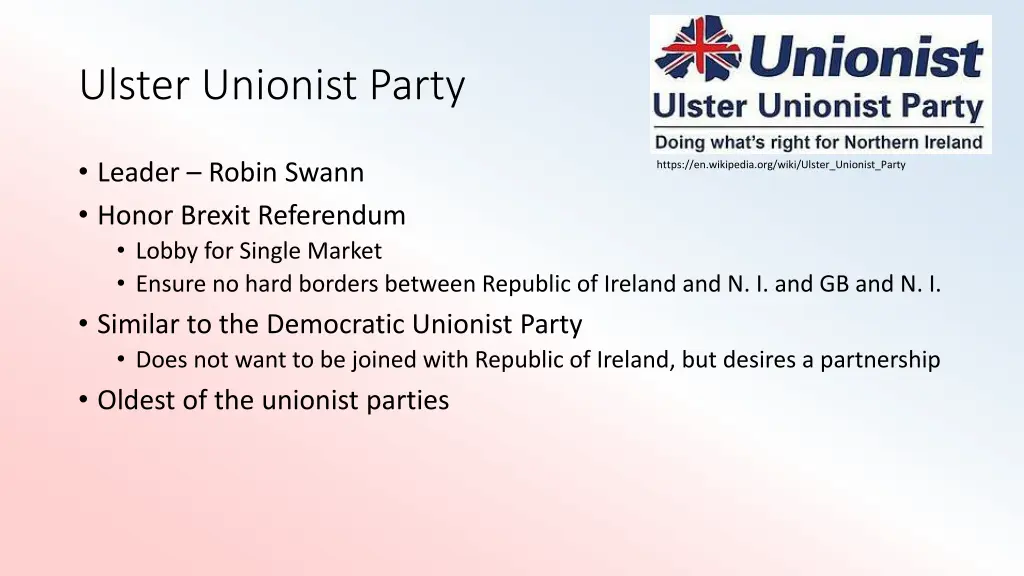 ulster unionist party