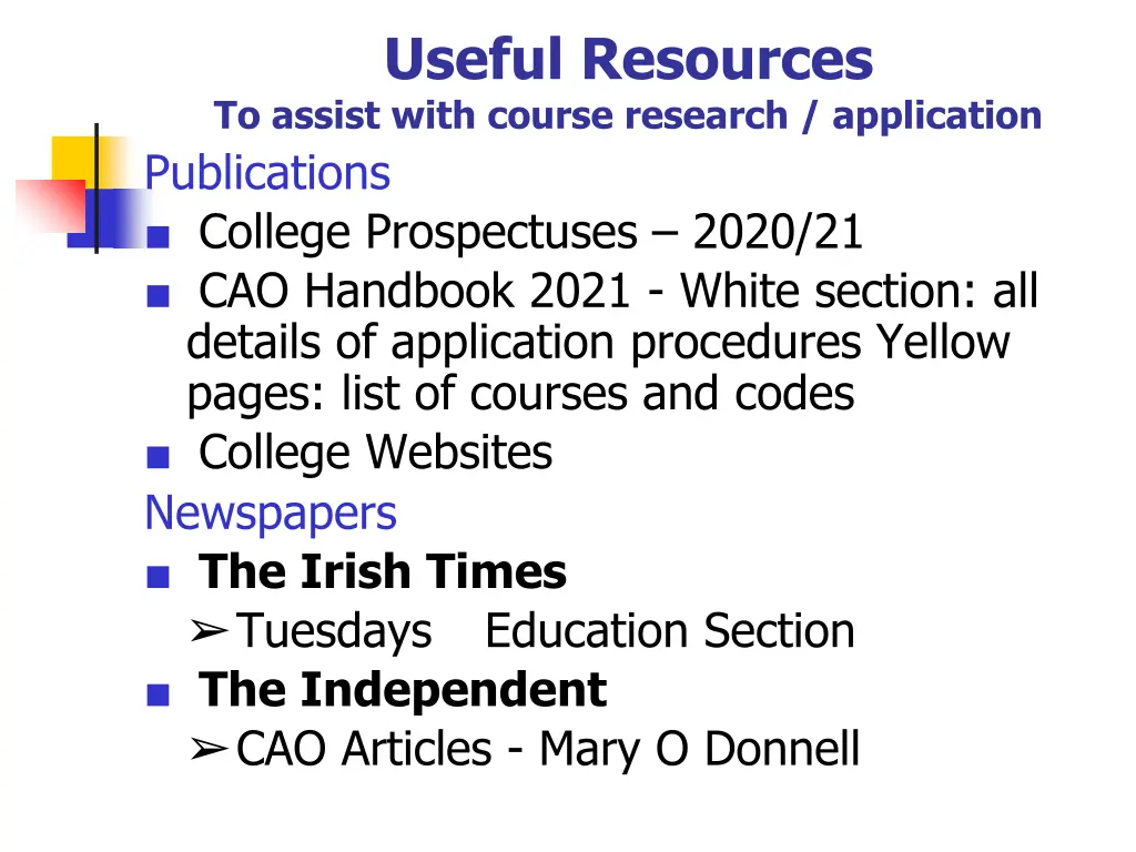 useful resources to assist with course research