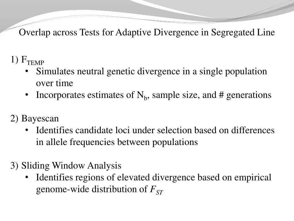 overlap across tests for adaptive divergence