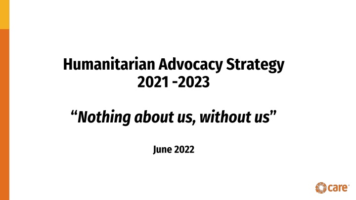humanitarian advocacy strategy 2021 2023