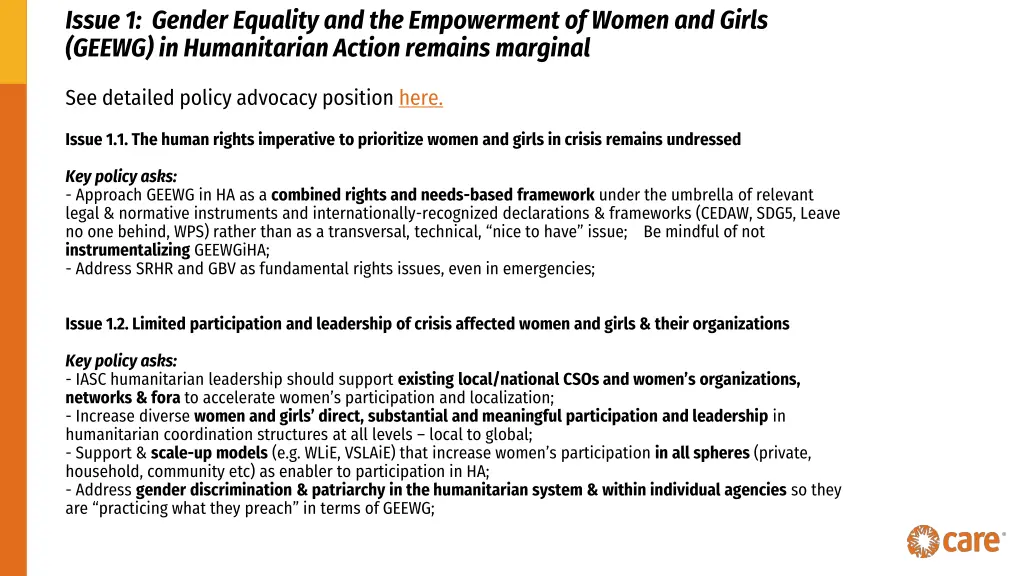 issue 1 gender equality and the empowerment
