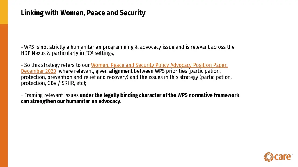 linking with women peace and security
