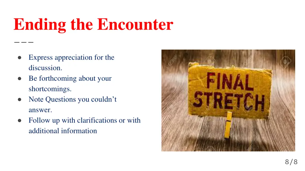 ending the encounter