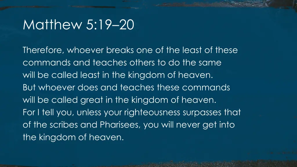 matthew 5 19 20
