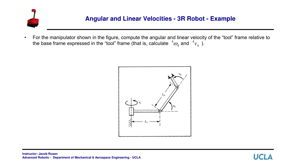 angular and linear velocities 3r robot example