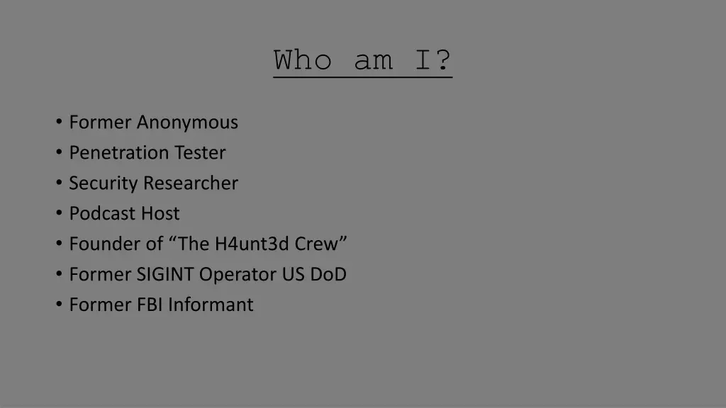 who am i