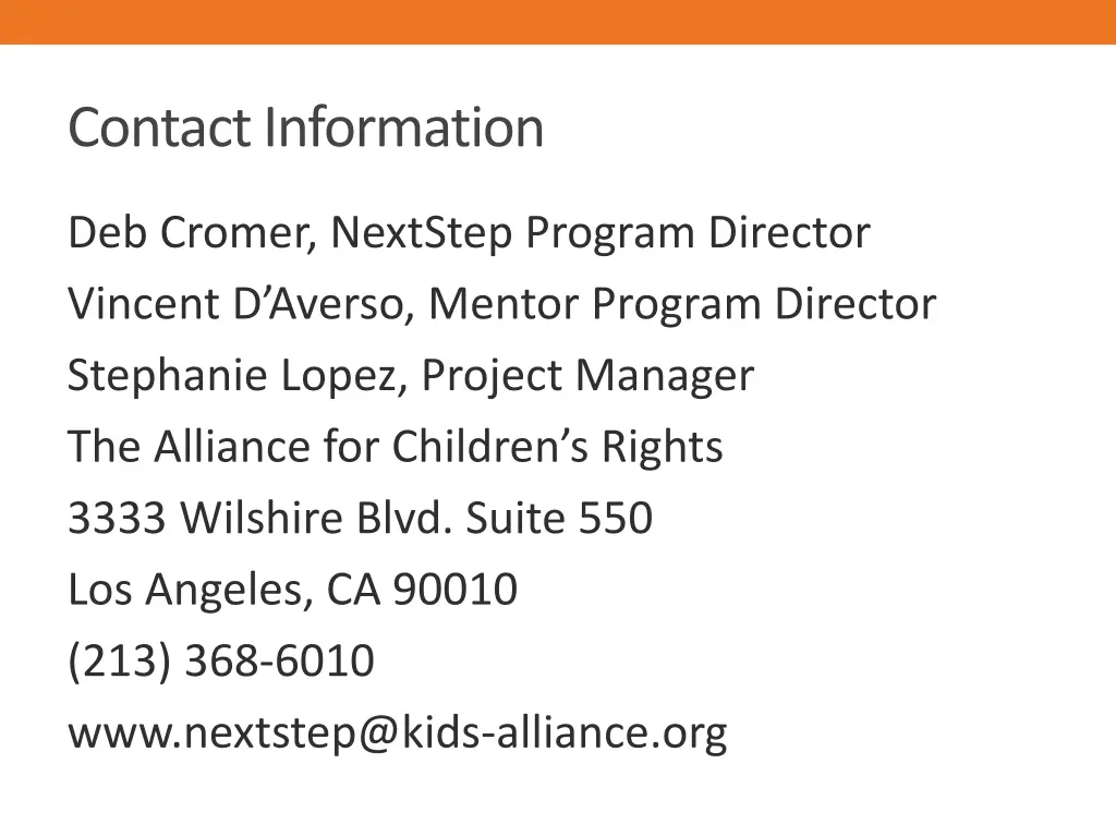contact information