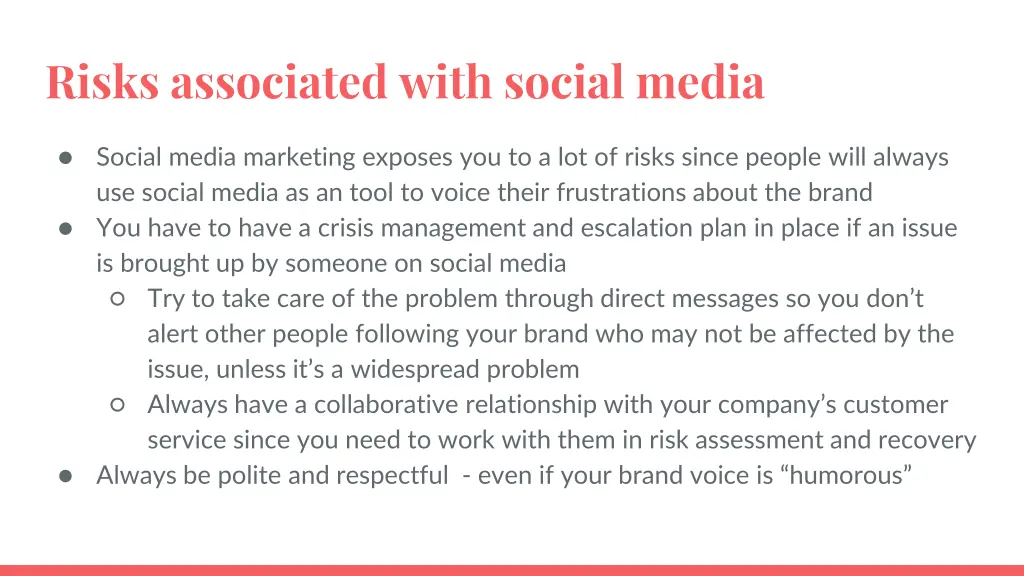 risks associated with social media