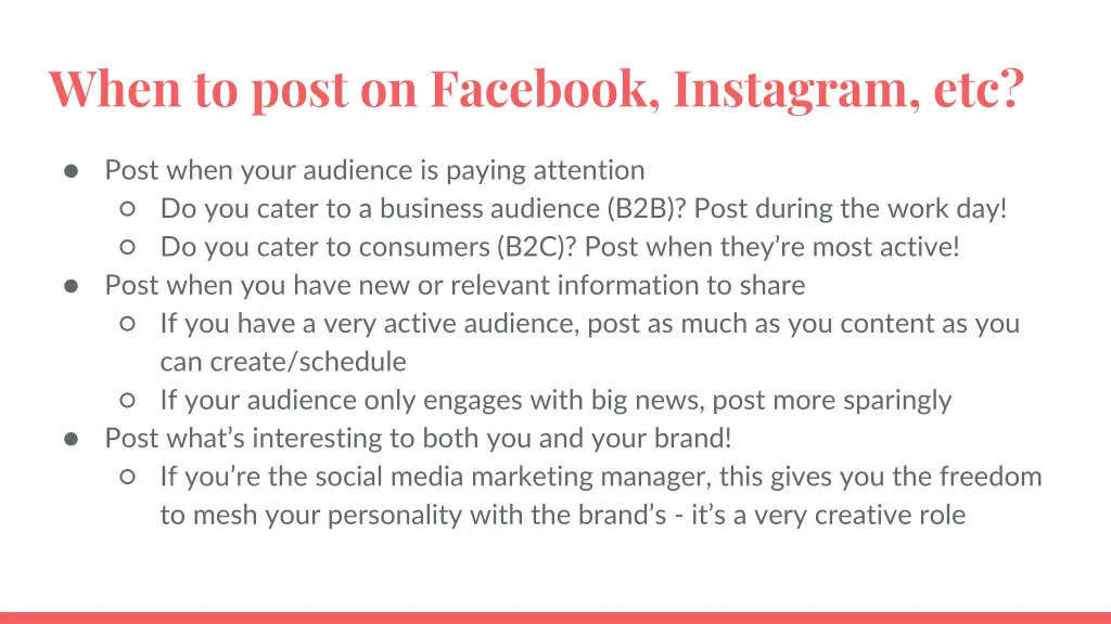 when to post on facebook instagram etc