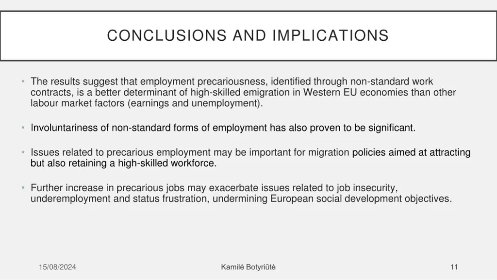 conclusions and implications