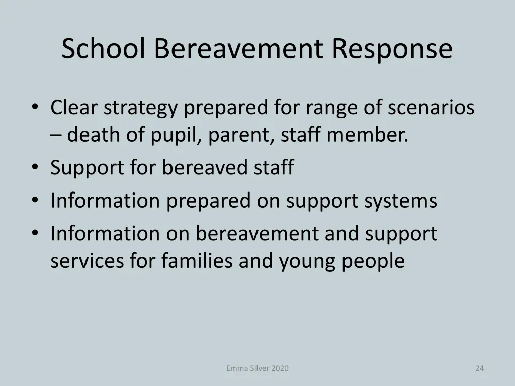 school bereavement response