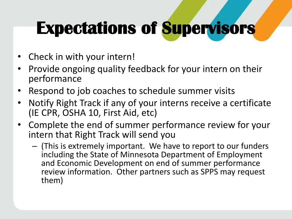 expectations of supervisors expectations