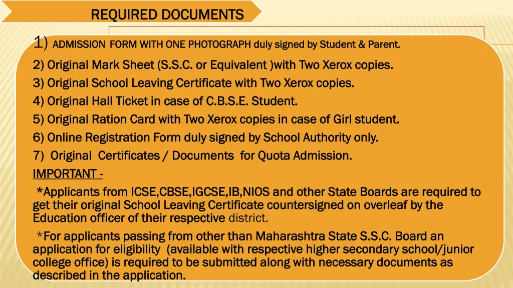 required required documents documents