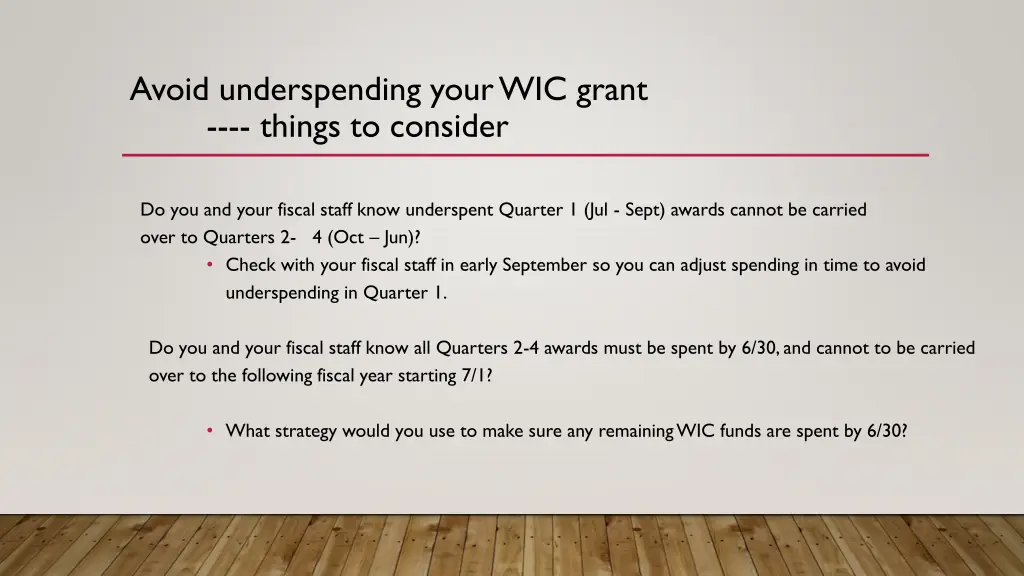 avoid underspending your wic grant things 2