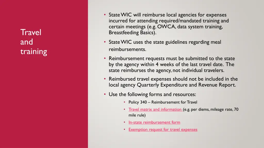 state wic will reimburse local agencies