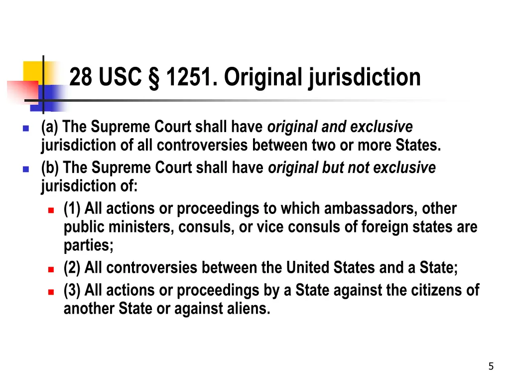 28 usc 1251 original jurisdiction