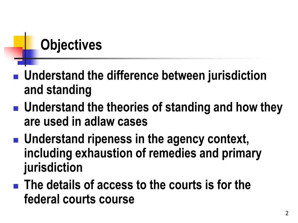 objectives