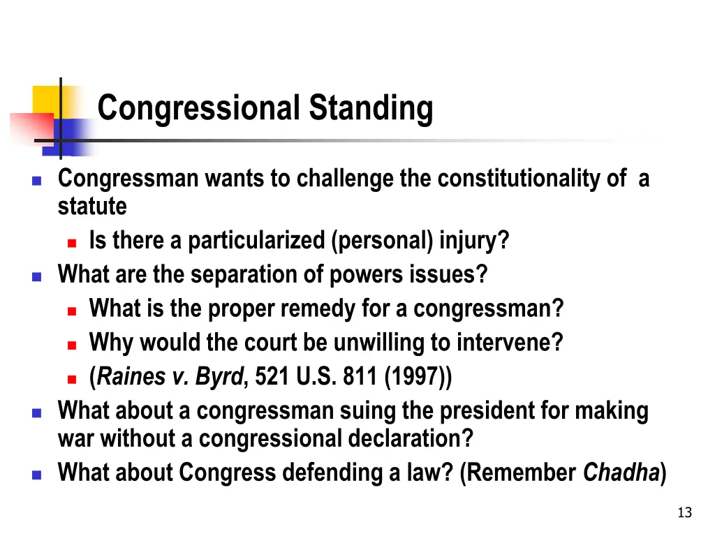 congressional standing